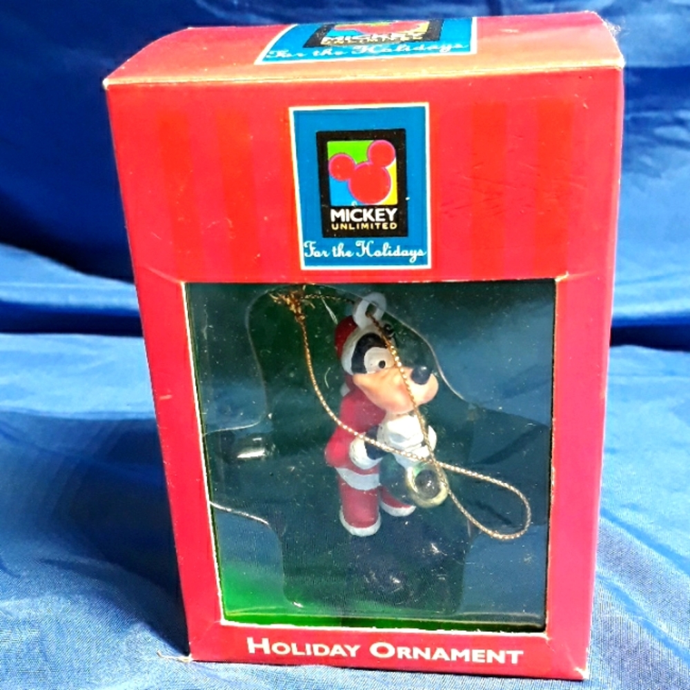 Disney Mickey Unlimited Enesco Hanging Christmas Ornament Santa Goofy